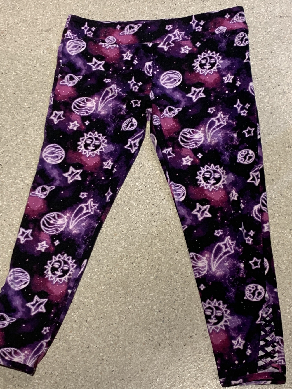 #773 "No Boundaries" Purple Space Print Leggings